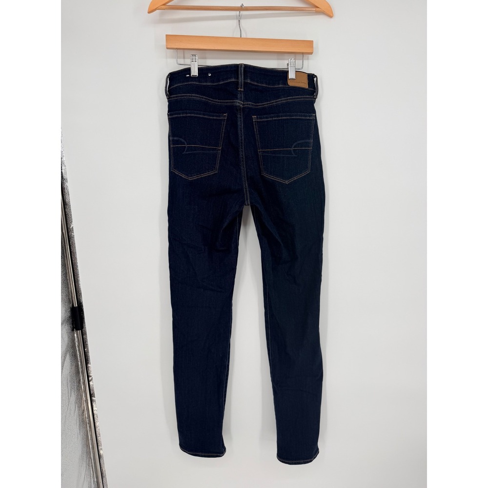 American Eagle Skinny Jeans 10 Long Dark Wash High Rise Classic Denim Minimalist - Picture 2 of 7